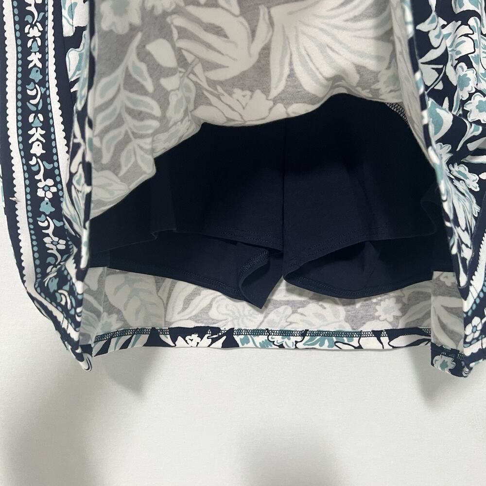 NWT Croft & Barrow Skort Women's Size XXL Blue Floral Mid Rise Pull On Cruise - Picture 4 of 10